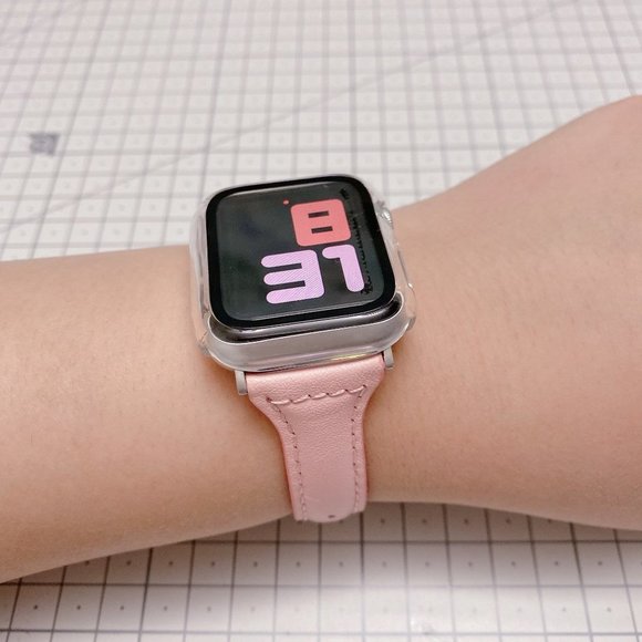 NEW[BAND] Slim PINK Strap Leather For Apple Watch - Picture 2 of 4